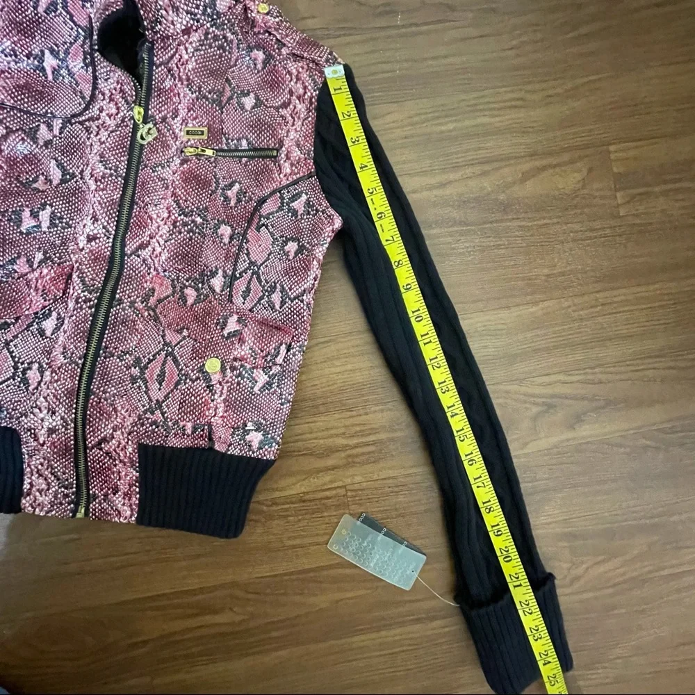 COOGI Faux Snake Skin Jacket Sweater Sleeve NWT size Small - Picture 15 of 16